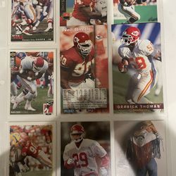 mix of baseball, football and basketball card collection