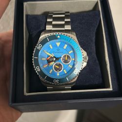 Cortebert Blue Watch With 2 Extra Links NEW