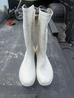 White Rubber Rain Boots size 9