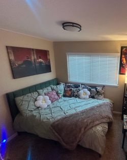 Velvet Green Full Size Bed Frame