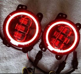 Jeep JK JKU 07-16 White/Red LED Foglamps Switchback Wrangler