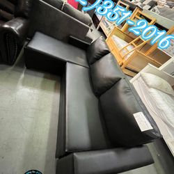 Beautiful Small Black Sectional Sofa Sale !