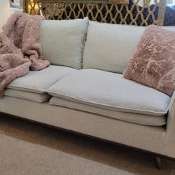 Mid-Century Modern Light Grey Sofa
