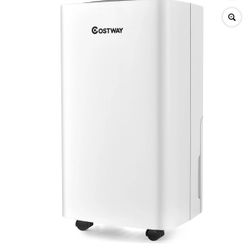 Costway 30-Pint Portable Dehumidifier 1,500 Sq. ft Coverage Area