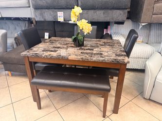 5pc dining set(1table, 3 chairs, 1bench)