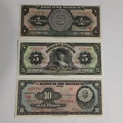 Mexico Uncirculated Banknotes - Old Bills / Billetes Antiguos De Mexico Sin Circular