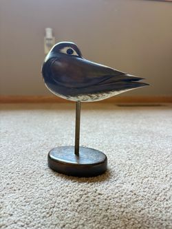 Vintage 1980 The Wooden Bird Factory Sandpiper Wooden Shorebird Figurine