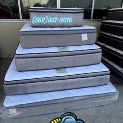 Full Size Pillowtop Mattress And Boxspring Bed Set New Cama 