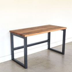 Metal 2x2 Frame Desk With Wood Top