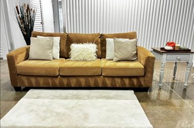 Macy’s Contemporary Radley Sofa In Neutral Camel Including Delivery