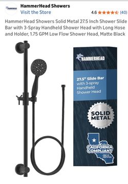 Shower slide bar w/shower head
