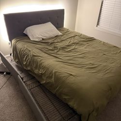 Queen Grey Bed frame With Storage 