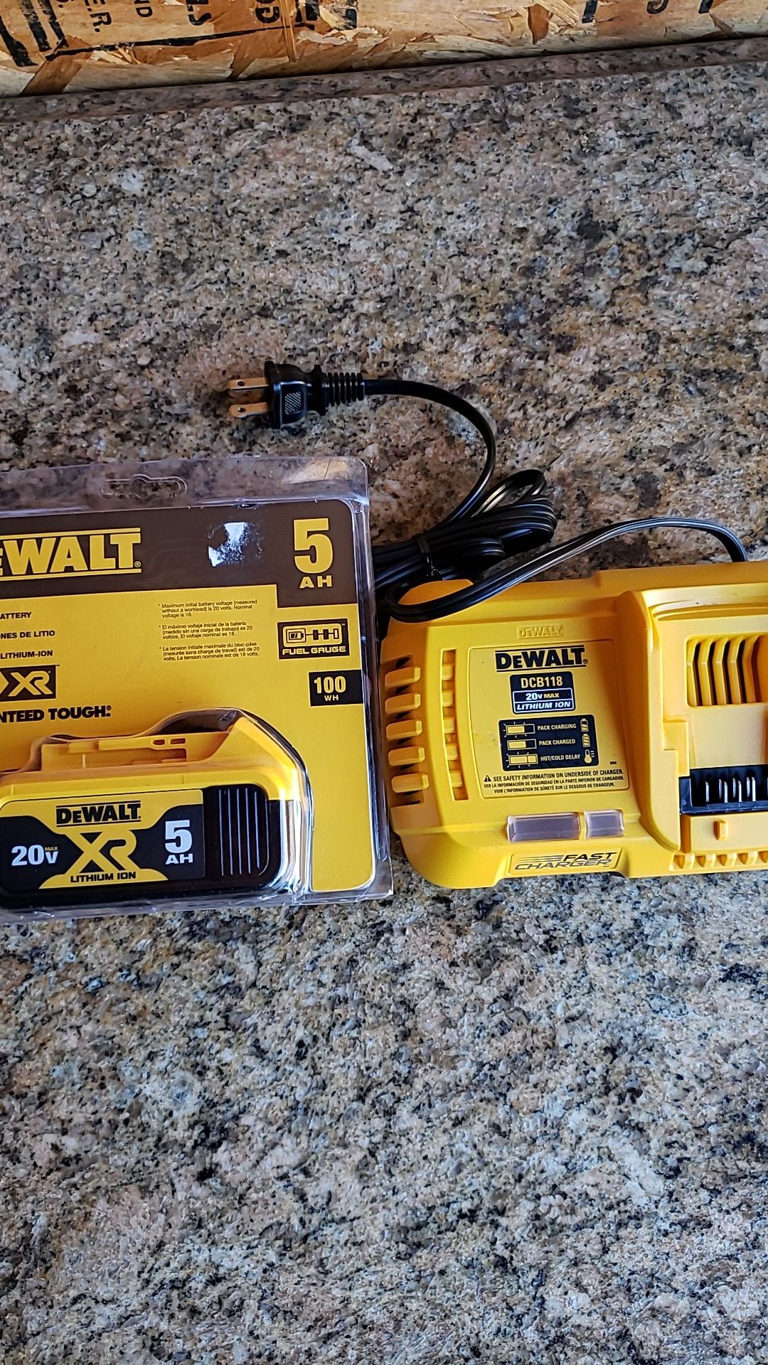 Dewalt 20v 5.0 and fast charger brand new $75 FIRM NO OFFERS