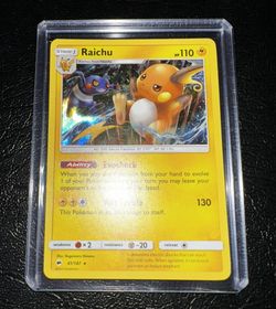2017 POKEMON SUN & MOON BURNING SHADOWS 41 RAICHU-HOLO
