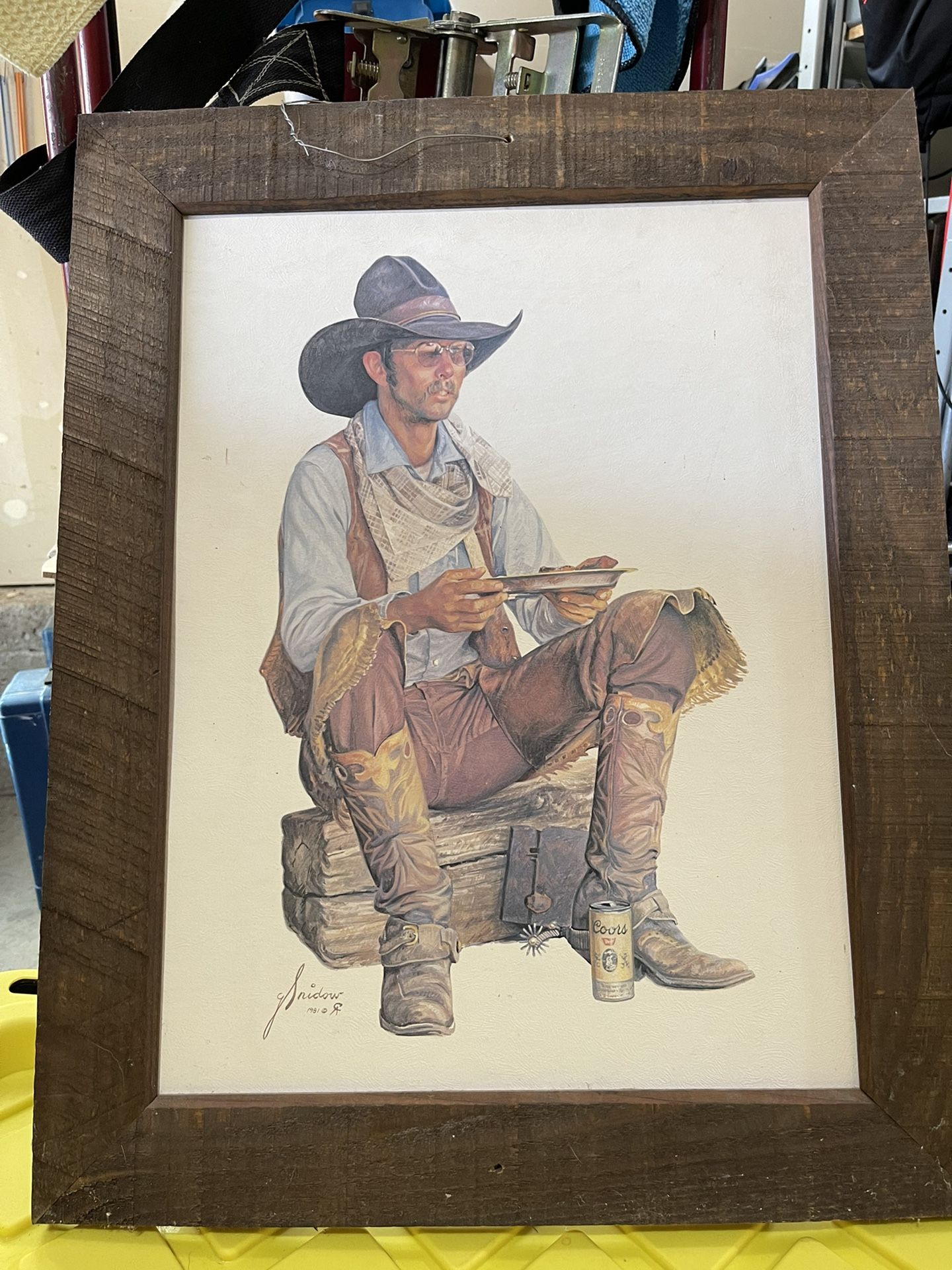 “Baked beans And Beer” Framed Art By Gordon Snidow 1981