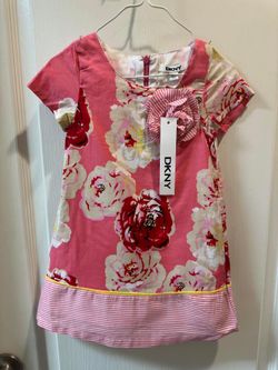 DKNY Pink Floral Easter/Spring Dress-Size 4t (3T)--New With Tags