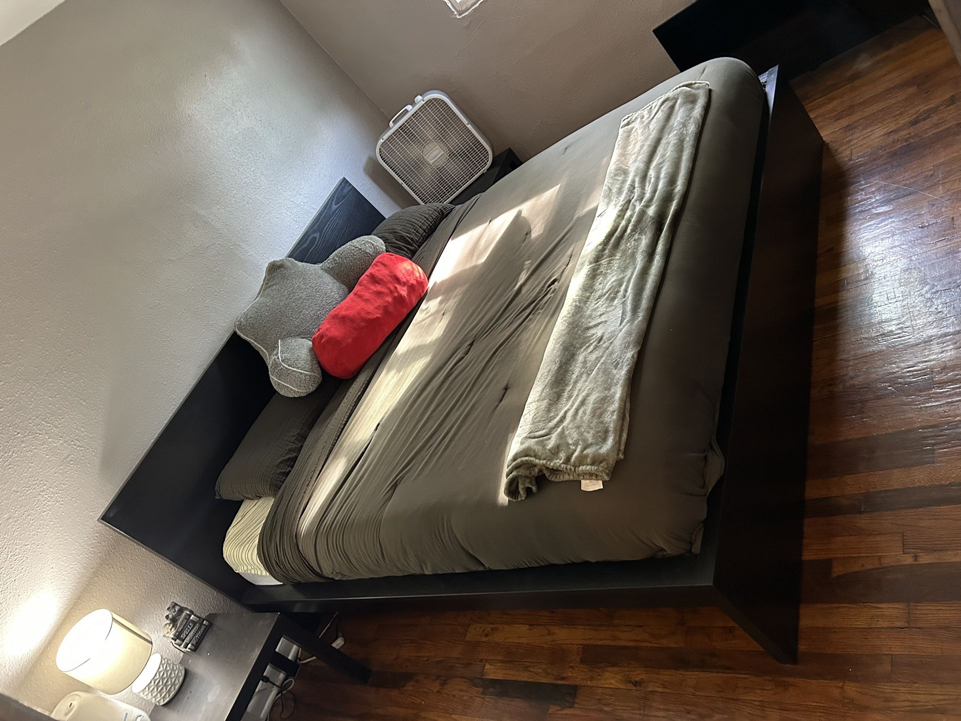 King Bed Frame An Two End Tables No Mattress