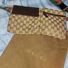 Authentic beige unisex Gucci GG web belt Bag 700$ OBO