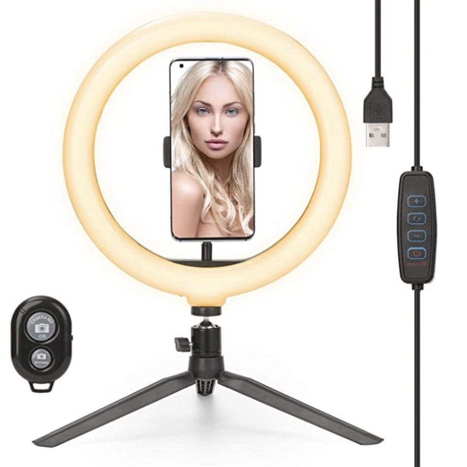 10-inch Ring Light with Stand and Phone Holder,