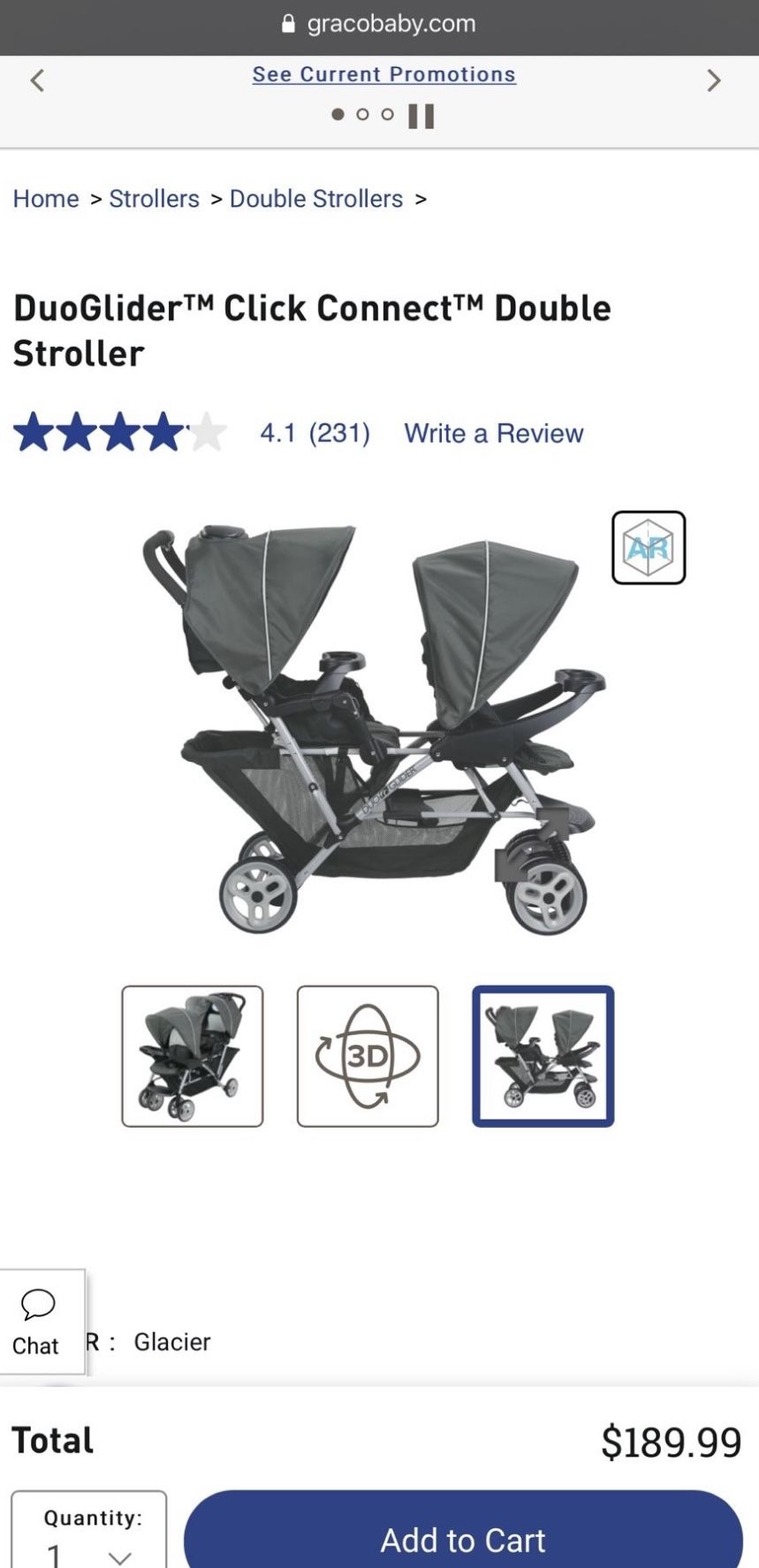 DuoGlider™ Click Connect™ Double Stroller