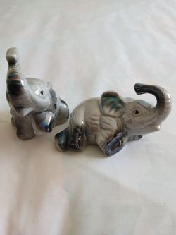 Pair Of Ceramic Elephants Made In Brazil
