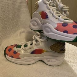 Reeboks Candy land tennis shoes size 1 youth boys and girls
