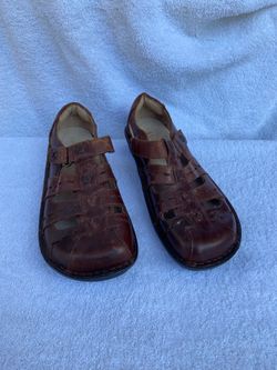 Alegria Women’s Brown Leather Pesca Tawny Fisherman Sandals