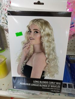 Long Blonde Curly Costume Wig