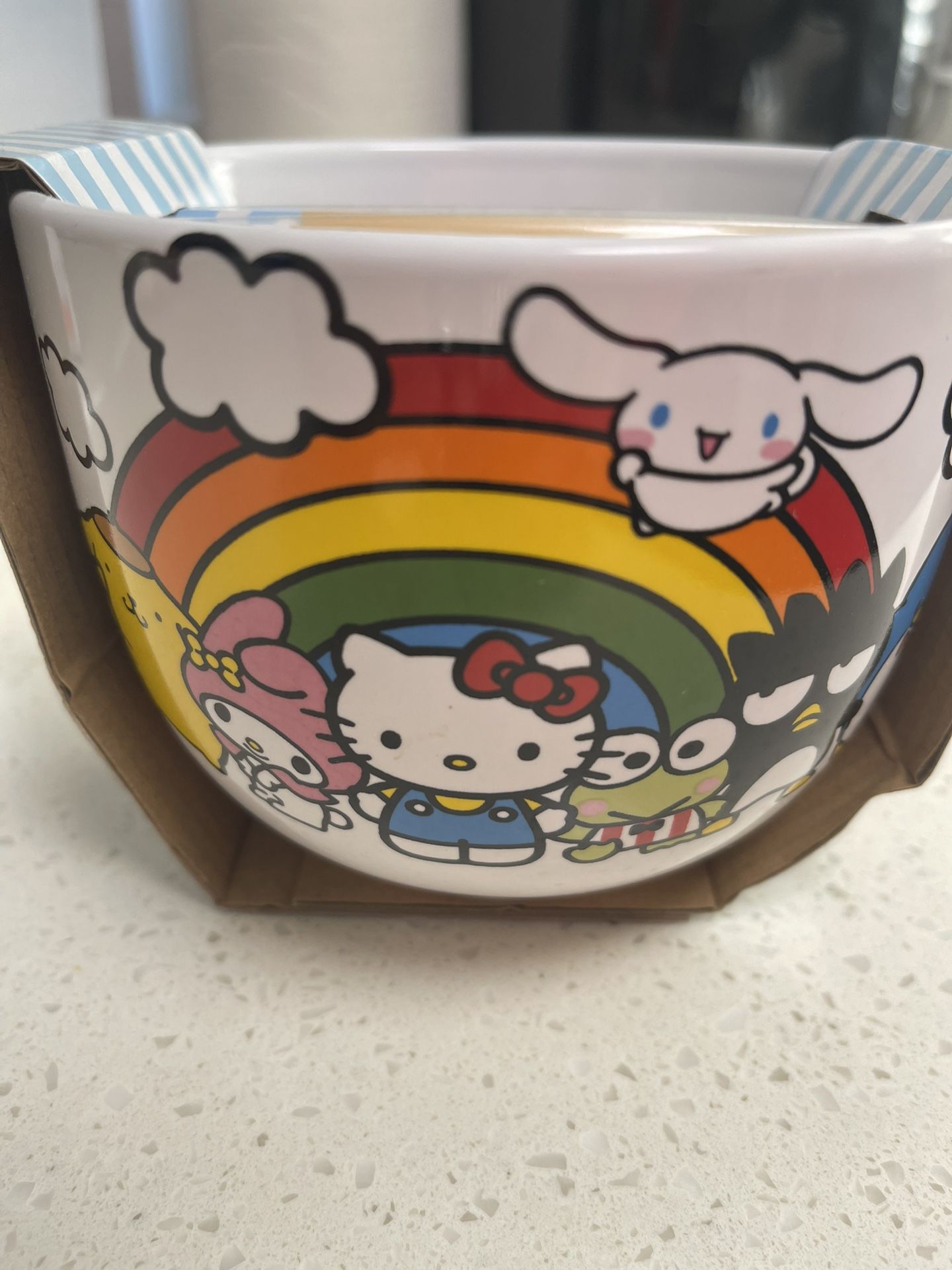 Hello Kitty and Friends Ceramic Bowl With Chopsticks