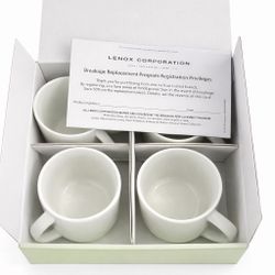 Lenox Porcelain Coffee Mugs – Set of 4 (Brand New in Box) 