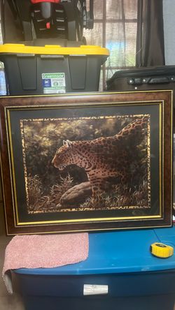 DECORACIÓN DE INTERIORES PARA EL HOGAR Cuadro de safari - UNA POSE IMPACTANTE Leopardo 33 x 27 pulgadas
