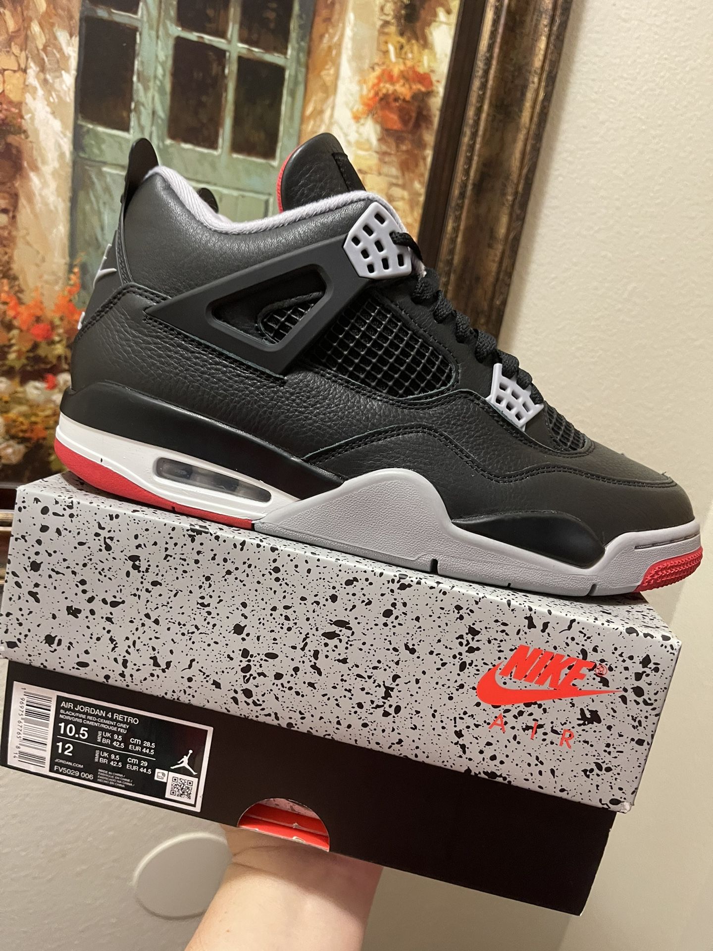 Size 10.5 - Air Jordan 4 Retro Bred Reimagined