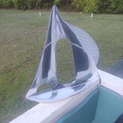 Polished Aluminum Yacht Sailboat Modern Vintage Statue.