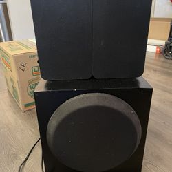 Insignia powered speakers and Yamaha powered subwoofer