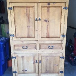 Spanish rustic hutch cabinet armoire