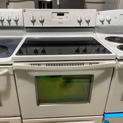 White Whirlpool Stove Glass Top 