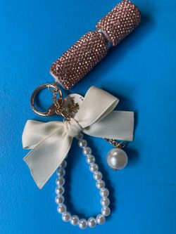 Rhinestone Keychain wristlet Perfume Atomizer with Charm – Refillable Travel Spray