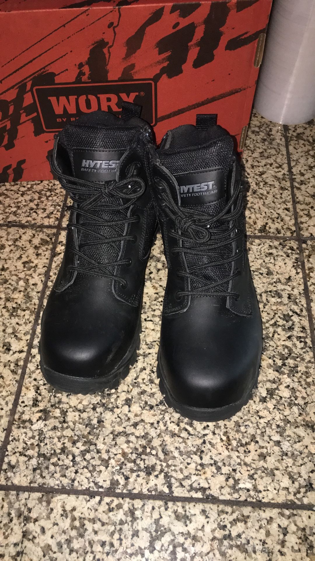 Work Boots Hytest Steel Toe Size 8 Woman New