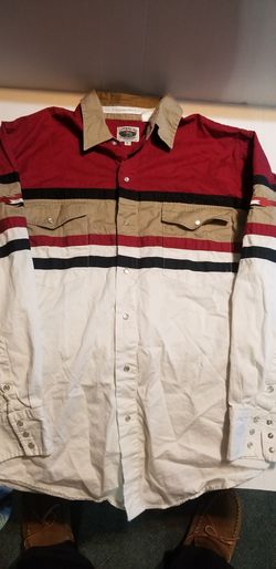 MEN'S CUMBERLAND OUTFITTERS WESTERN LONG SLEEVE SHIRT SZ.L