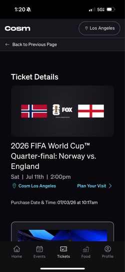 COSM QUARTERFINAL - GA TICKETS