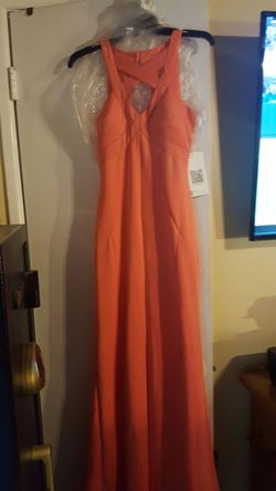 Peach long formal dress