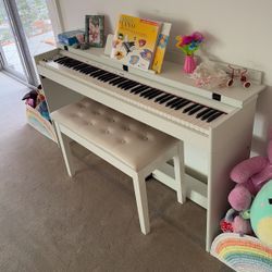 White Piano & Bench 