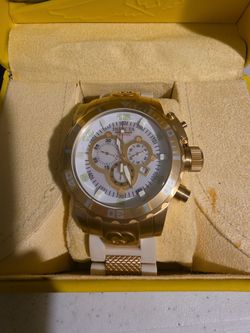 Invicta Chronograph Watch Gold and White