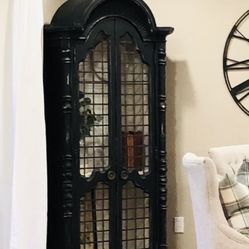 Beautiful Antique Black Distressed Cabinet 
