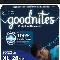 Boys Goodnites XL 28 ct