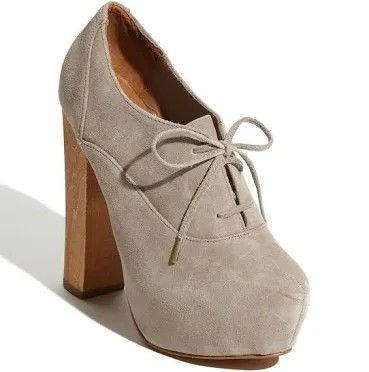 STEVE MADDEN 8.5 SHOES CIRKUS PLATFORM LACE UP HEELS GRAY SUEDE OXFORD PUMP 