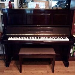 Weber professional upright piano w/ bench & dehumidifier