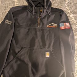 Carhartt Embroidered Vintage Half Zip Heavy Duty Workmans Veteran Jacket