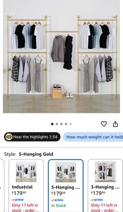 Gold clothing rack / Boutique display rack - $70