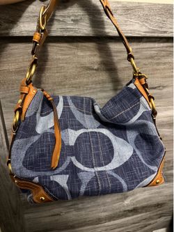 Coach Vintage Y2K Medium Carly Hobo Bag (Denim Jumbo Optic Signature)